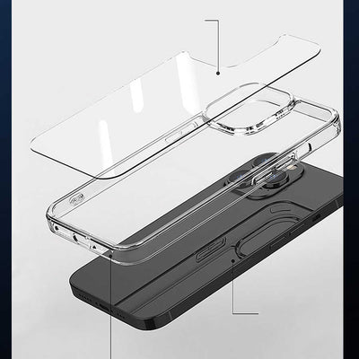 Apple iPhone 14 Plus Wiwu Magsafe Şarj Özellikli Lens Korumalı Şeffaf Silikon Kapak Siyah