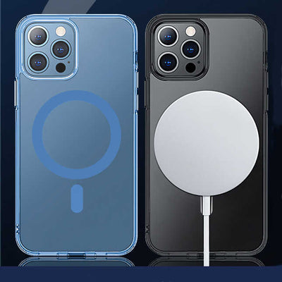 Apple iPhone 14 Plus Wiwu Magsafe Şarj Özellikli Lens Korumalı Şeffaf Silikon Kapak Siyah