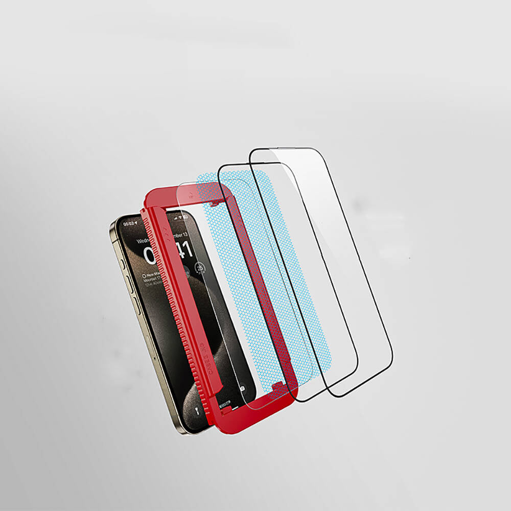 Apple iPhone 14 Pro Casebang Clear HD Ekran Koruyucu + Kolay Uygulama Aparatı Renksiz