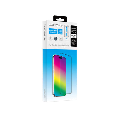 iPhone 14 Pro CaseWorld Applicator Serisi 2.5D Eyesafe Mavi Işık Teknolojili 0.33mm Temperli Cam Ekran Koruyucu + Uygulama Aparatı