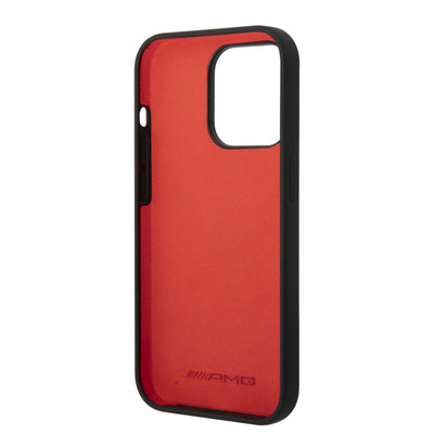 Apple iPhone 14 Pro Kılıf AMG Liquid Silikon Damalı Bayrak Dizayn Kapak Siyah-Beyaz