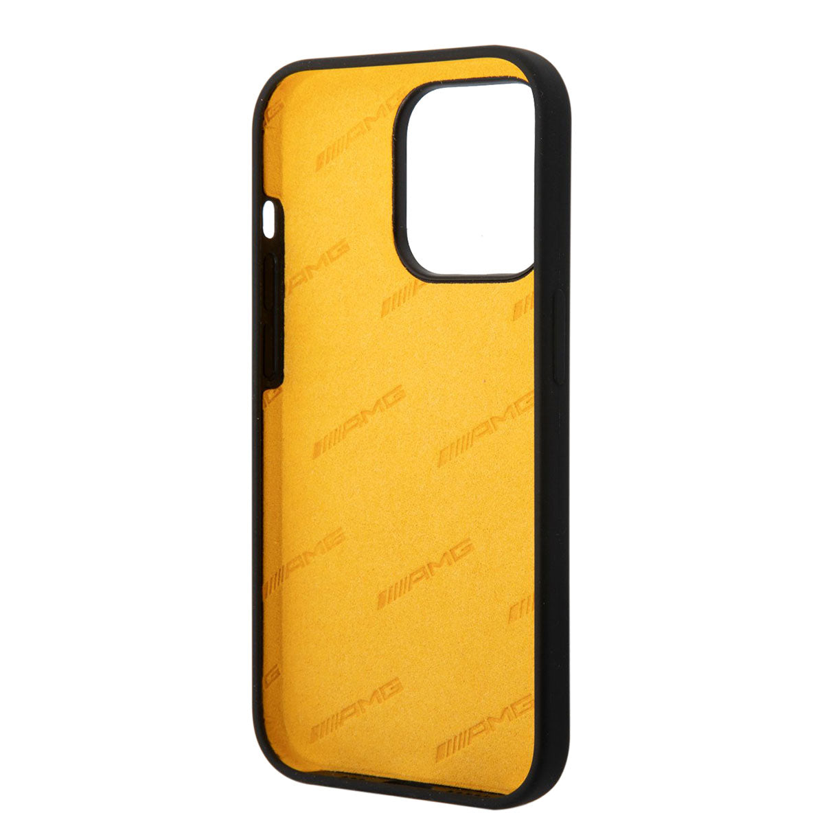 Apple iPhone 14 Pro Kılıf AMG Silikon Büyük Sarı Logo Dizayn Kapak Siyah-Sarı