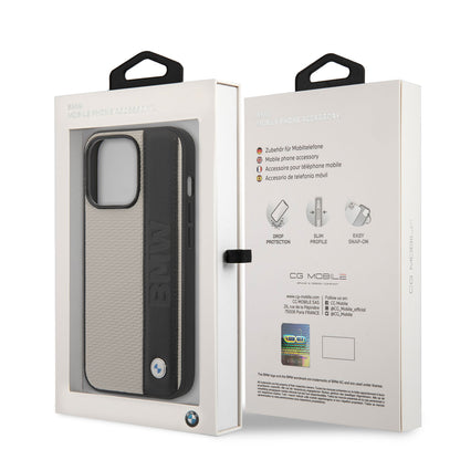 iPhone 14 Pro Kılıf BMW Orjinal Lisanslı Deri Dokulu Çizgili Dizayn Kılıf