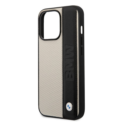 iPhone 14 Pro Kılıf BMW Orjinal Lisanslı Deri Dokulu Çizgili Dizayn Kılıf