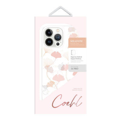 Apple iPhone 14 Pro Kılıf Çayır Çiçeği Desenli Coehl Meadow Kapak Pembe