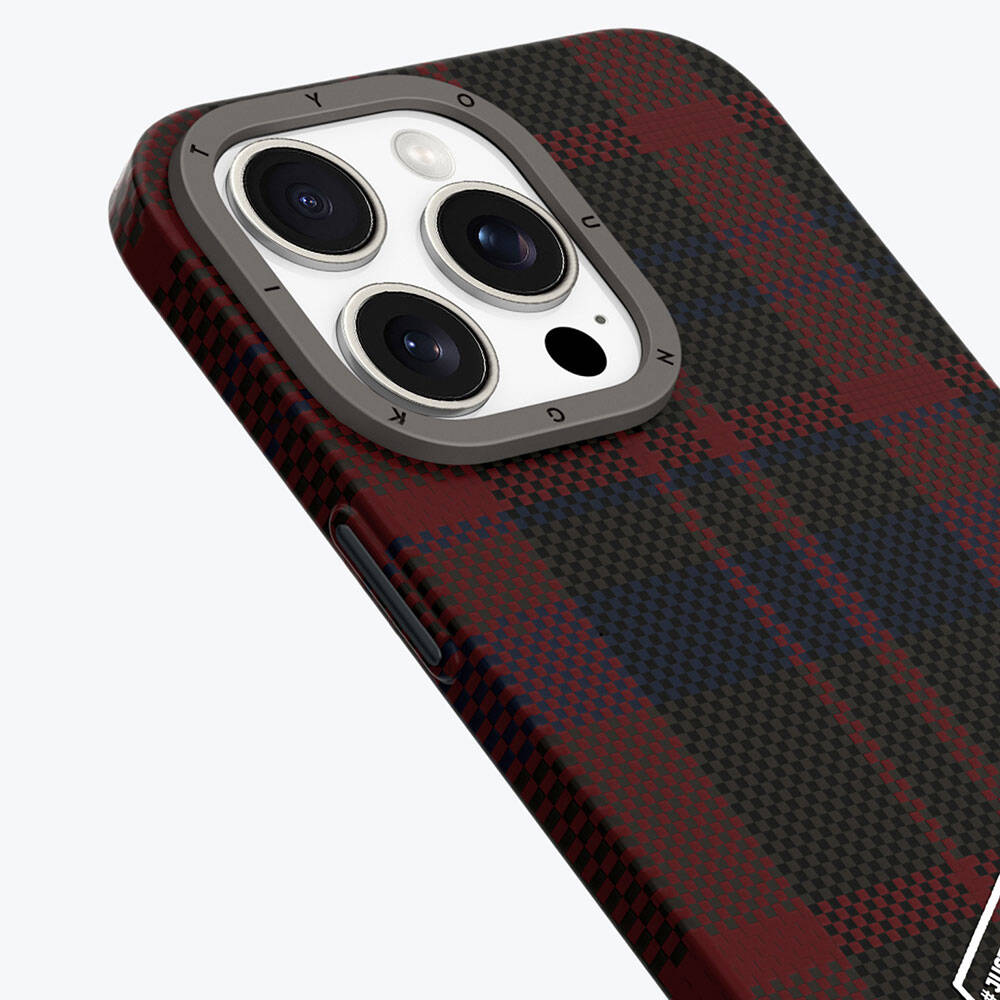 iPhone 14 Pro Kılıf Ekose Desenli Youngkit Gezhi Serisi Kılıf