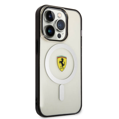 iPhone 14 Pro Kılıf Ferrari M-safe Şarj Özellikli Transparan Dizayn Kılıf