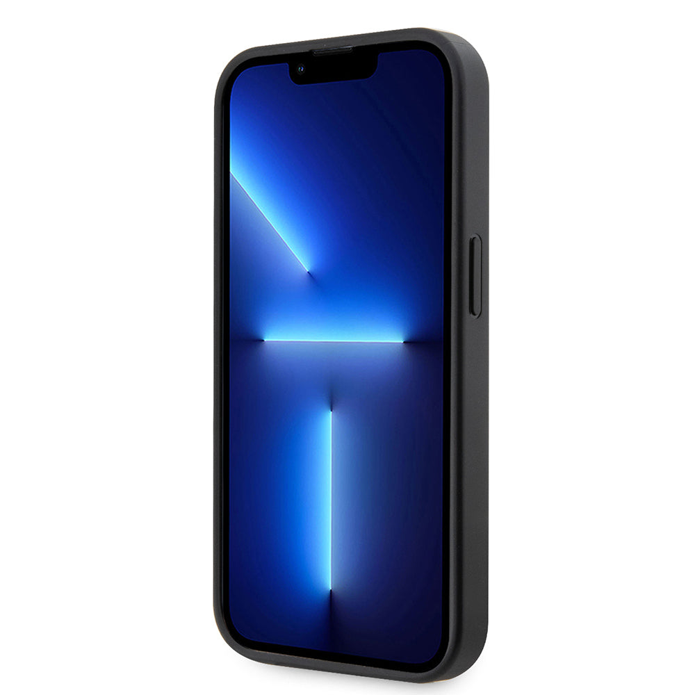 iPhone 14 Pro Kılıf Ferrari Orjinal Lisanlı Klasik Metal Logolu Delikli Standlı Deri Kılıf