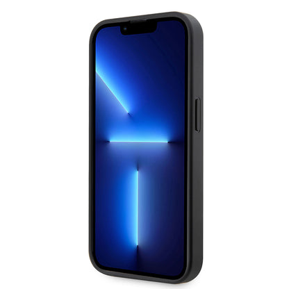 iPhone 14 Pro Kılıf Ferrari Orjinal Lisanlı Klasik Metal Logolu Delikli Standlı Karbon Kılıf