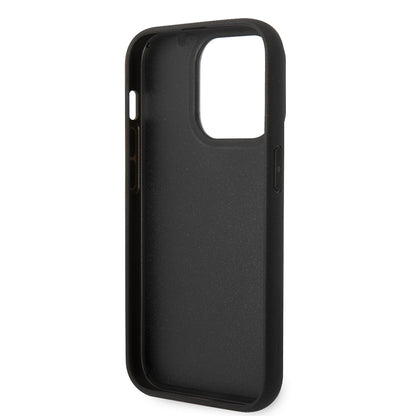iPhone 14 Pro Kılıf Ferrari Orjinal Lisanlı Klasik Metal Logolu Karbon Şerit Desenli Kılıf