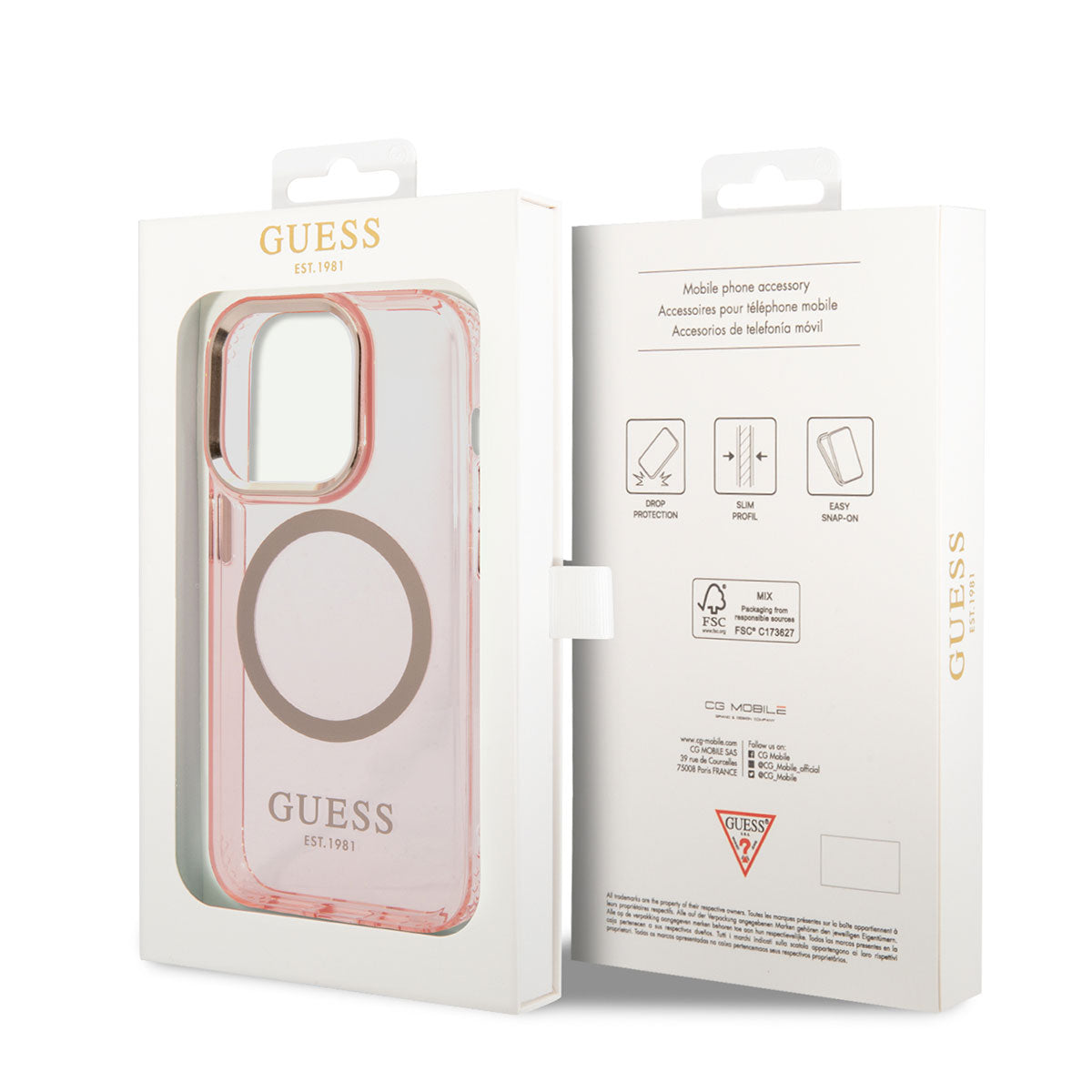 iPhone 14 Pro Kılıf GUESS M-safe Şarj Özellikli Airbagli Dizayn Kılıf