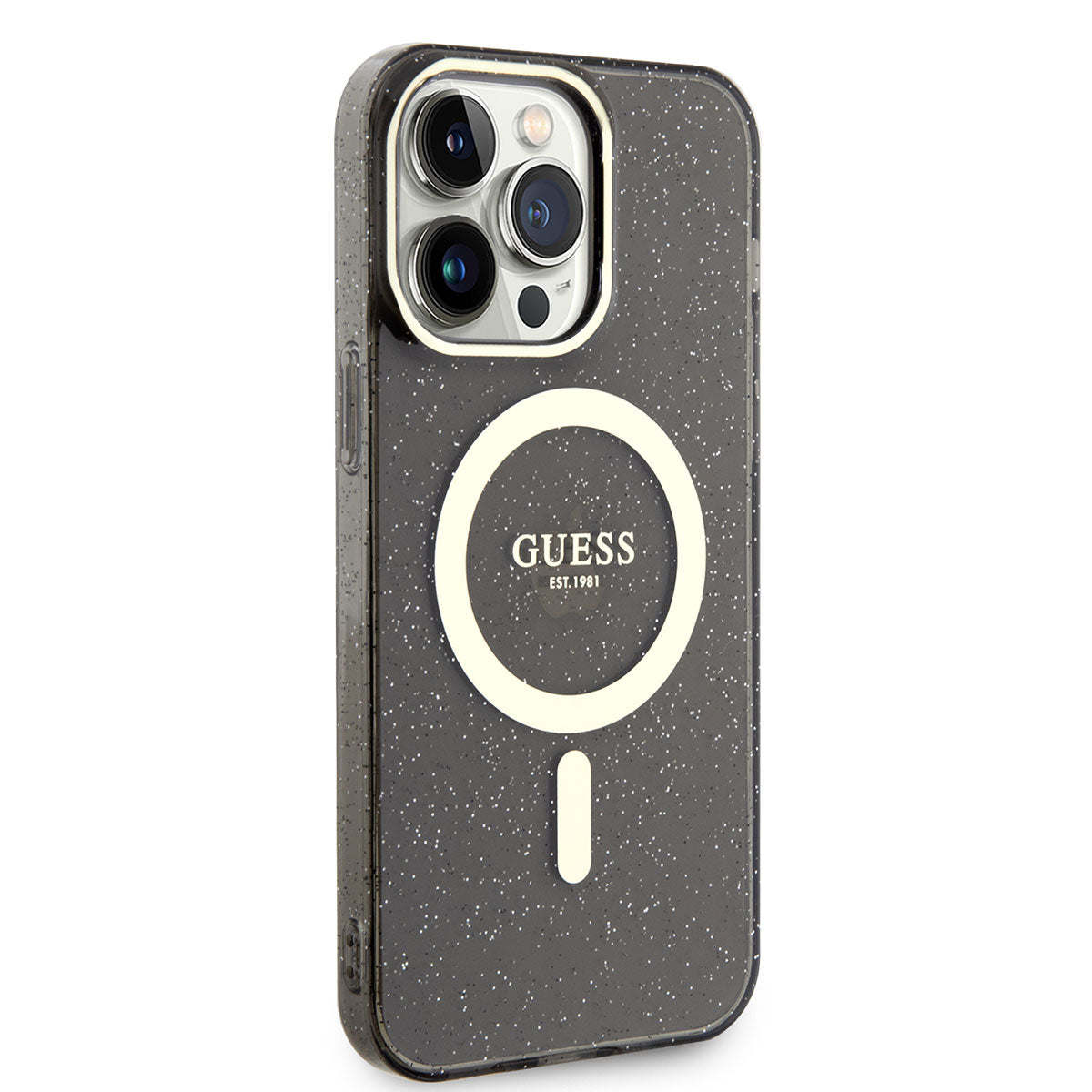 iPhone 14 Pro Kılıf GUESS M-safe Şarj Özellikli Glitter Kılıf