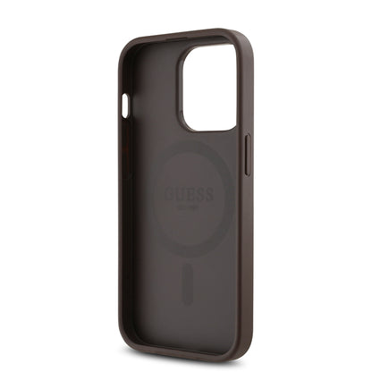 iPhone 14 Pro Kılıf Guess Orjinal Lisanslı M-safe Şarj Özellikli Gül Baskılı 4G Desenli Yazı Logolu Kılıf
