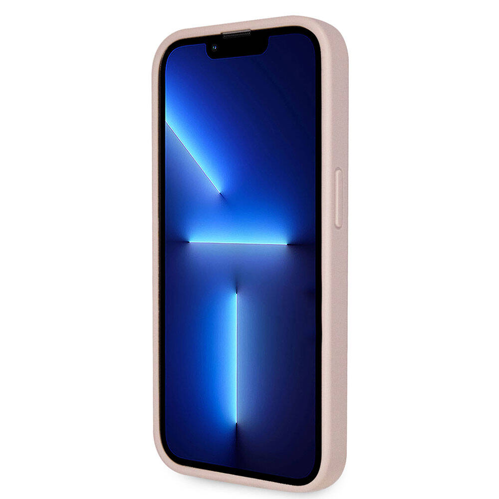 iPhone 14 Pro Kılıf Guess Orjinal Lisanslı PU Deri Taşlı Üçgen Logo 4G Desenli Kılıf
