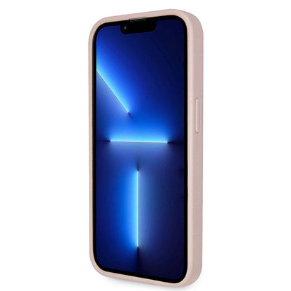 iPhone 14 Pro Kılıf Guess Orjinal Lisanslı PU Deri Taşlı Üçgen Logo 4G Desenli Kılıf