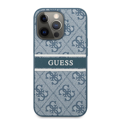 iPhone 14 Pro Kılıf GUESS PU Deri Çizgili Logo Dizaynlı Kılıf