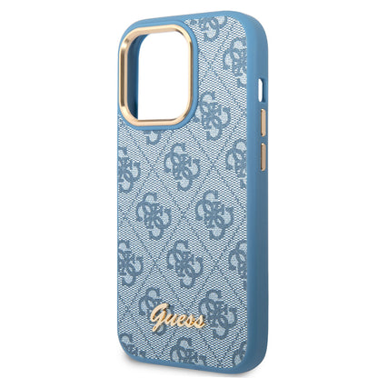 iPhone 14 Pro Kılıf GUESS PU Deri Metal Logo Dizaynlı Kılıf