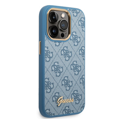 iPhone 14 Pro Kılıf GUESS PU Deri Metal Logo Dizaynlı Kılıf