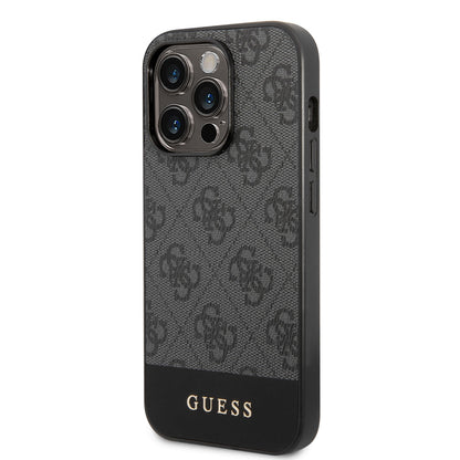 iPhone 14 Pro Kılıf GUESS PU Deri Şerit Logo Dizaynlı Kılıf