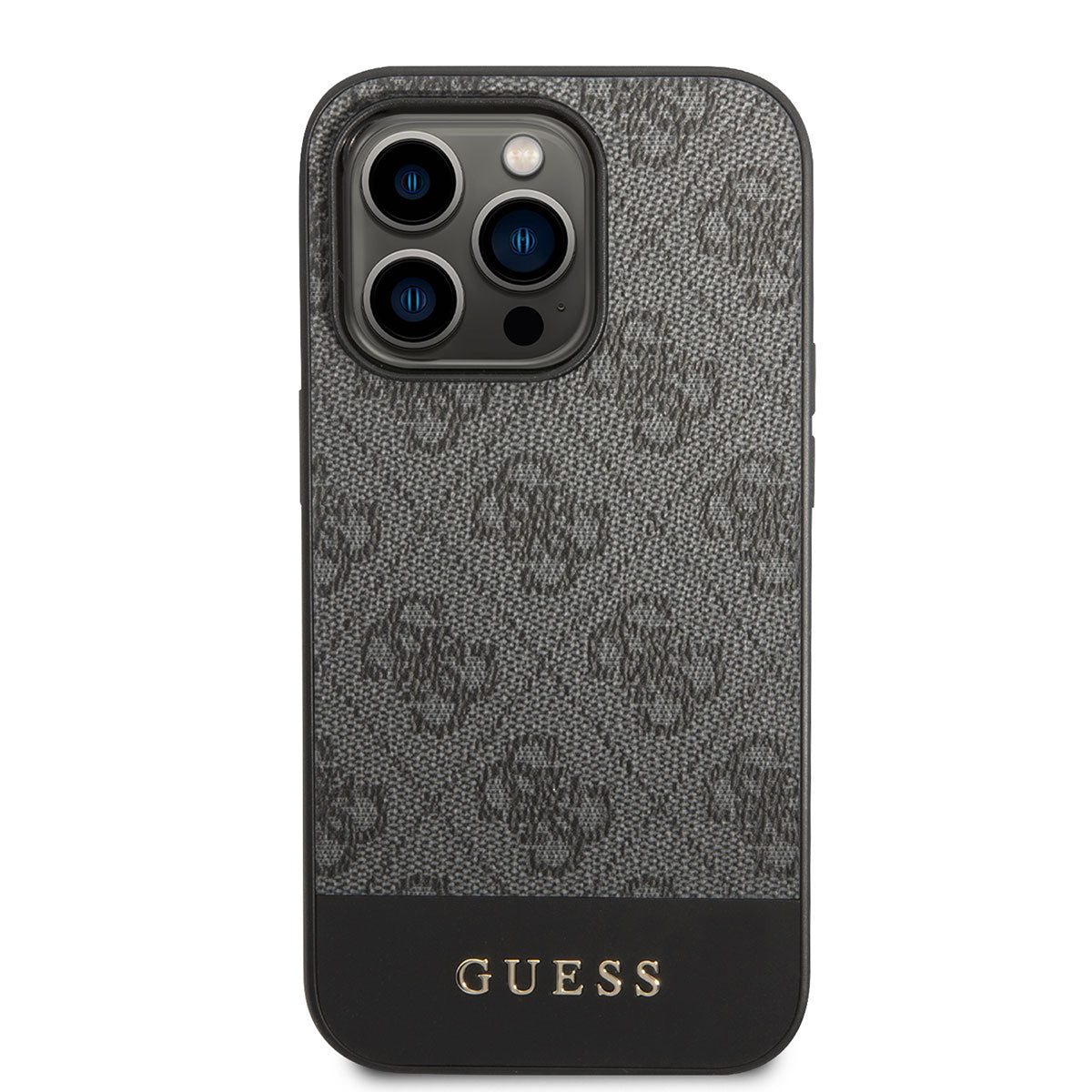iPhone 14 Pro Kılıf GUESS PU Deri Şerit Logo Dizaynlı Kılıf