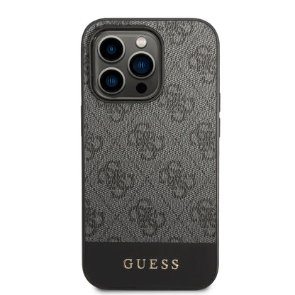 iPhone 14 Pro Kılıf GUESS PU Deri Şerit Logo Dizaynlı Kılıf