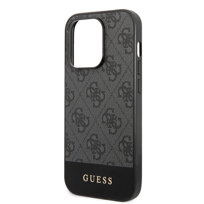 iPhone 14 Pro Kılıf GUESS PU Deri Şerit Logo Dizaynlı Kılıf