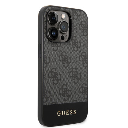 iPhone 14 Pro Kılıf GUESS PU Deri Şerit Logo Dizaynlı Kılıf