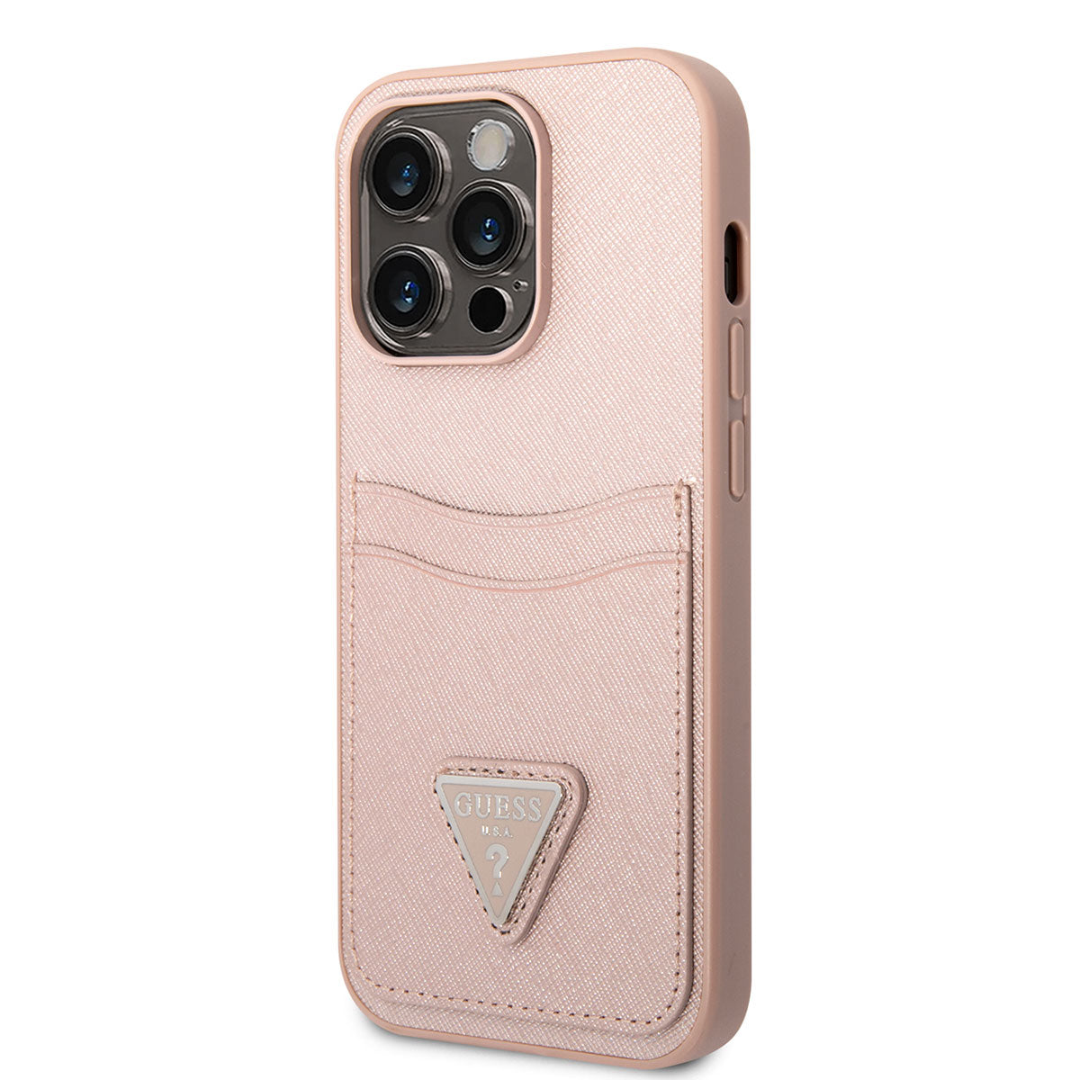 iPhone 14 Pro Kılıf GUESS PU Safran Deri Kartlıklı Dizayn Kılıf