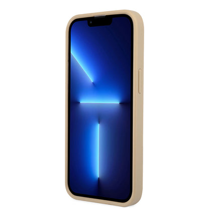 iPhone 14 Pro Kılıf GUESS PU Safran Deri Üçgen Logo Dizayn Kılıf