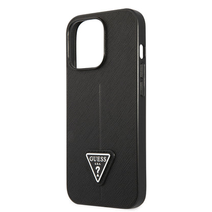 iPhone 14 Pro Kılıf GUESS PU Safran Deri Üçgen Logo Dizayn Kılıf