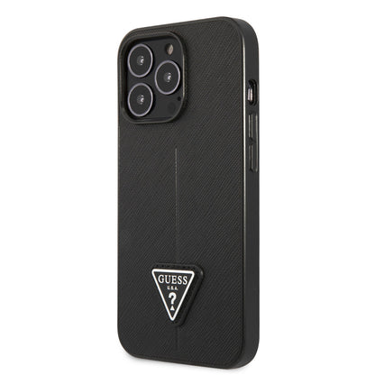 iPhone 14 Pro Kılıf GUESS PU Safran Deri Üçgen Logo Dizayn Kılıf