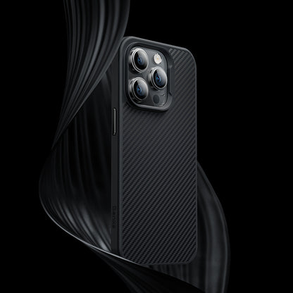 iPhone 14 Pro Kılıf Karbon Fiber M-safe Şarj Özellikli Benks 600D Hybrid Kevlar Kılıf