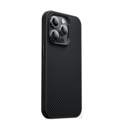 iPhone 14 Pro Kılıf Karbon Fiber M-safe Şarj Özellikli Benks 600D Hybrid Kevlar Kılıf