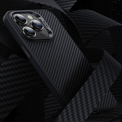 iPhone 14 Pro Kılıf Karbon Fiber M-safe Şarj Özellikli Benks Hybrid ArmorPro 600D Kevlar Kılıf