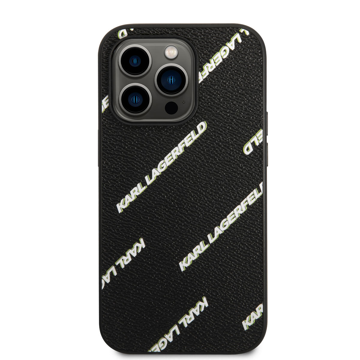 iPhone 14 Pro Kılıf Karl Lagerfeld PU Suni Deri Logolu Dizayn Kılıf