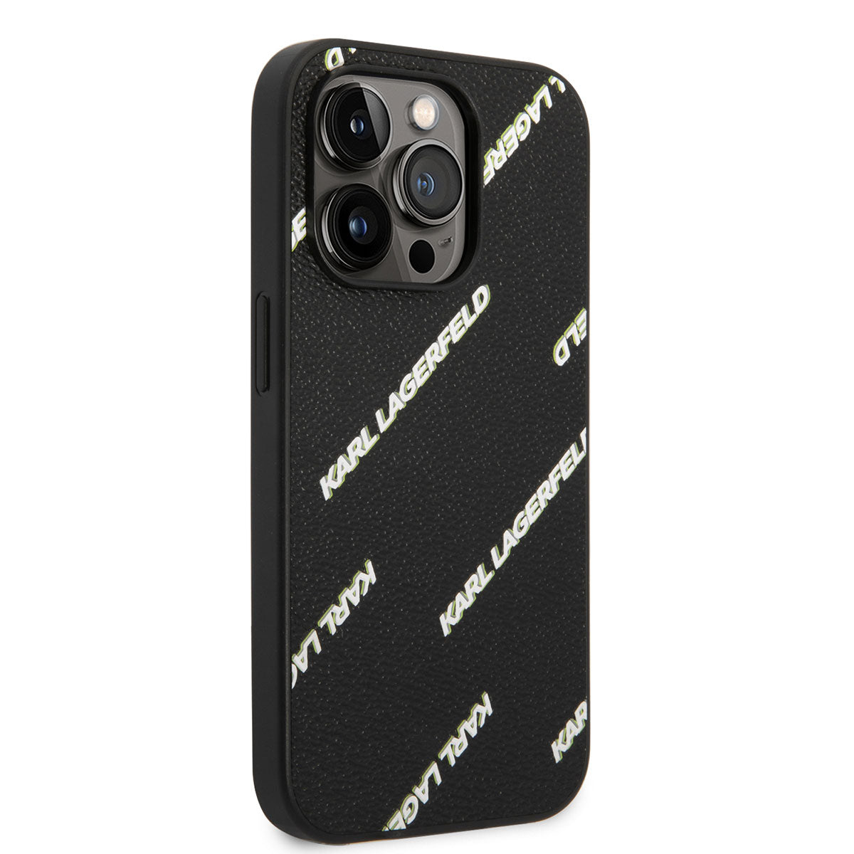 iPhone 14 Pro Kılıf Karl Lagerfeld PU Suni Deri Logolu Dizayn Kılıf