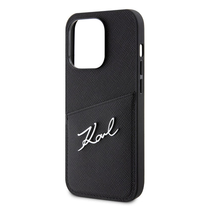 iPhone 14 Pro Kılıf Karl Lagerfeld Saffiano Deri Kartlıklı Dizayn Kılıf