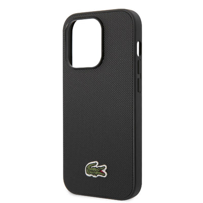 Apple iPhone 14 Pro Kılıf Lacoste Orjinal Lisanslı PU Pike Desenli Arka Yüzey İkonik Timsah Dokuma Logolu Kapak Yeşil