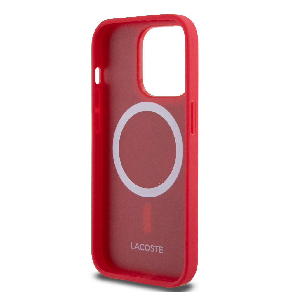 iPhone 14 Pro Kılıf Lacoste Orjinal Lisanslı PU Pike Desenli Arka Yüzey İkonik Timsah Dokuma Logolu Kılıf