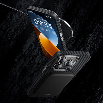 iPhone 14 Pro Kılıf M-safe Özellikli Karbon Fiber Benks 600D Essential Kevlar Kılıf