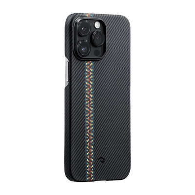 Apple iPhone 14 Pro Kılıf Magsafe Şarj Özellikli 600D Aramid Fiber Pitaka Tactile Woven Orchestra Serisi Rhapsody Kapak Siyah
