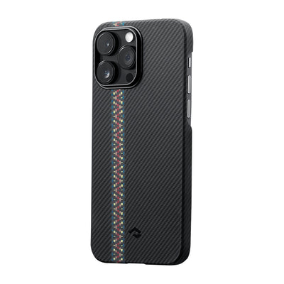 Apple iPhone 14 Pro Kılıf Magsafe Şarj Özellikli 600D Aramid Fiber Pitaka Tactile Woven Orchestra Serisi Rhapsody Kapak Siyah