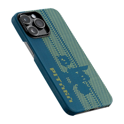 iPhone 14 Pro Kılıf M-safe Şarj Özellikli Aramid Fiber Pitaka Tactile Woven Pixel Game Kılıf