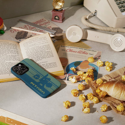 iPhone 14 Pro Kılıf M-safe Şarj Özellikli Aramid Fiber Pitaka Tactile Woven Pixel Game Kılıf