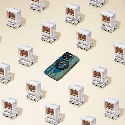 iPhone 14 Pro Kılıf M-safe Şarj Özellikli Aramid Fiber Pitaka Tactile Woven Pixel Game Kılıf