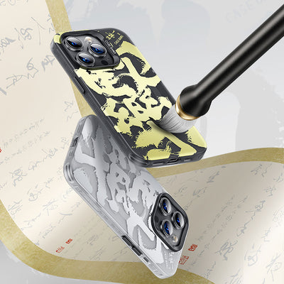 Apple iPhone 14 Pro Kılıf Magsafe Şarj Özellikli Benks Casebang Calligraphy Joy Kapak Beyaz