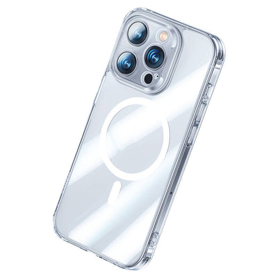 Apple iPhone 14 Pro Kılıf Magsafe Şarj Özellikli Benks Magnetic Shiny Glass Serisi Kapak Renksiz
