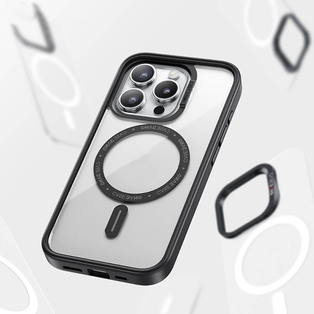 Apple iPhone 14 Pro Kılıf Magsafe Şarj Özellikli Casebang Body Frame Kapak Siyah