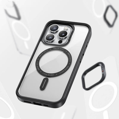Apple iPhone 14 Pro Kılıf Magsafe Şarj Özellikli Casebang Body Frame Kapak Siyah