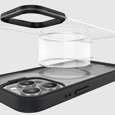 Apple iPhone 14 Pro Kılıf Magsafe Şarj Özellikli Casebang Body Frame Kapak Siyah